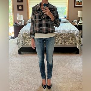 Double-breasted vintage plaid wool coat - preppy to punkish